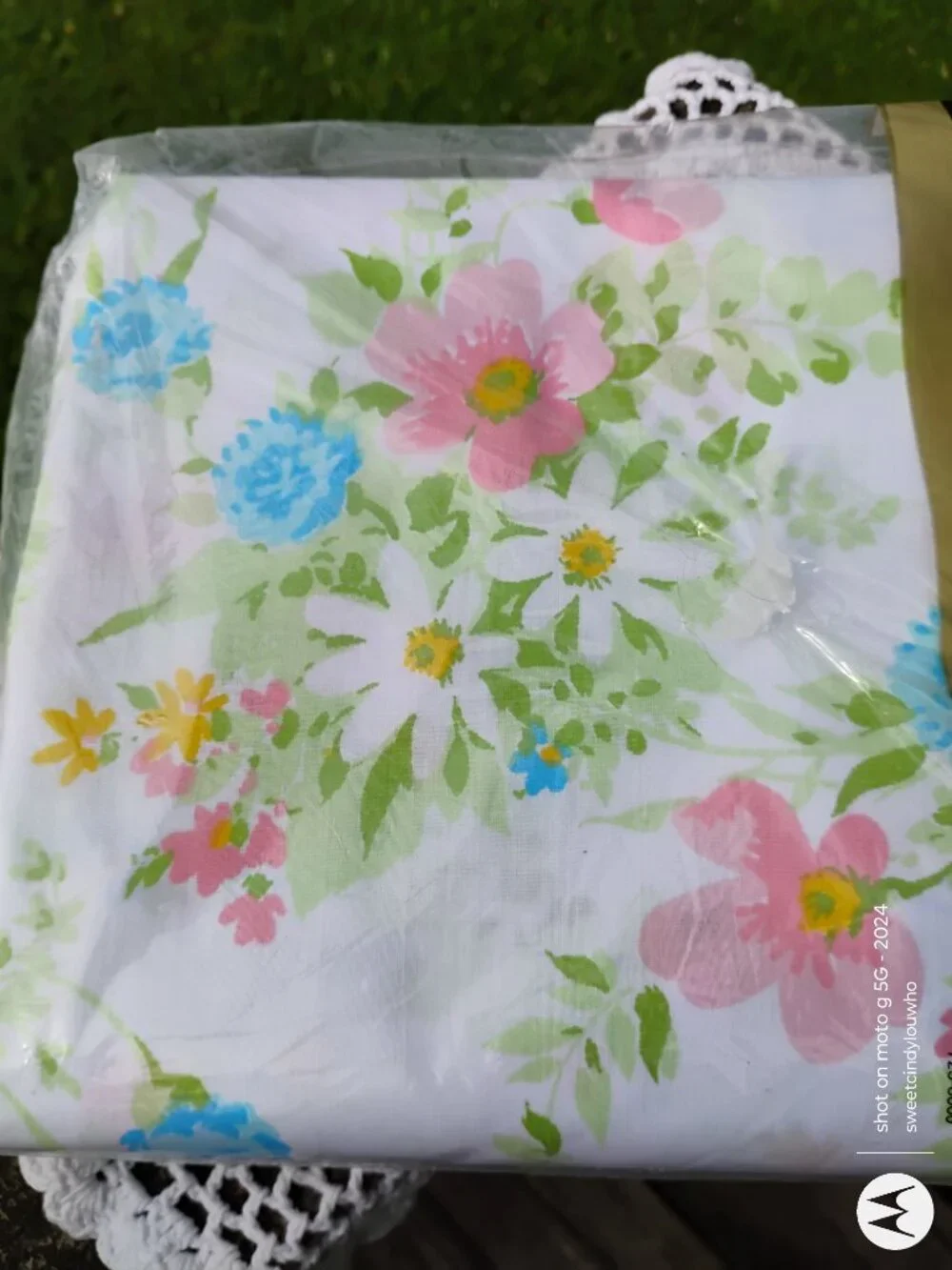 twin flat sheet new old stock JCPenney vtg 1970s Juliet floral print cottagecore